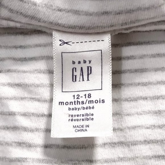 Baby Gap Reversable Gray And White Hoodie US 12-18M - Picture 6 of 7